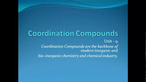 Coordination Compounds 1 YouTube