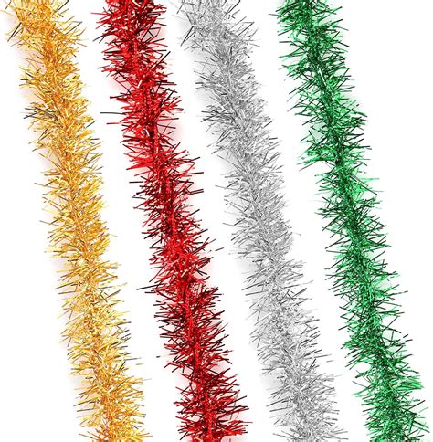 Belle Vous Multicoloured Christmas Plastic Tinsel Garland Pack M