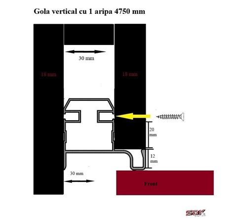 Profil Gola Cu 1 Aripa Aluminiu Anodizat 4750 Mm Cod F753 SDK