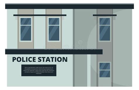 Police Station Facade. City Service Building Exterior Stock Vector ...