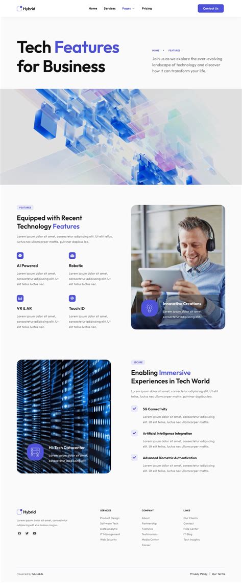 Hybrid Technology It Solutions Elementor Template Kit By Sociolib