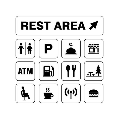 Set Of Flat Rest Area Icon Design Template Vector 34949256 Vector Art