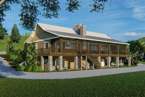 Mountain Home Plan with Finished Basement and Wraparound Porch ...