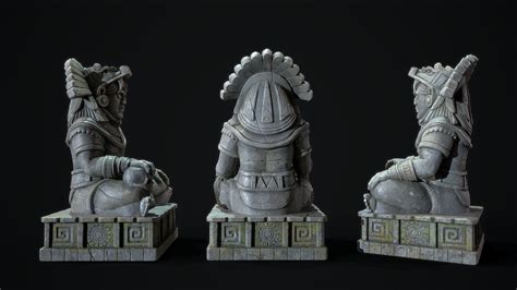 Statue Aztec Quetzalcoatl God D Turbosquid