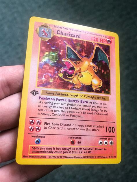 X Holo St Edition Shadowless Charizard Base Set Premium Etsy