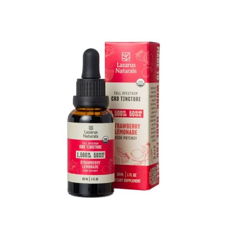 Lazarus Naturals High Potency Full Spectrum CBD Tincture Strawberry