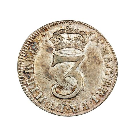 Anne AD 1702 1714 Silver Threepence AD 1708 Maundy Coinage Silbury