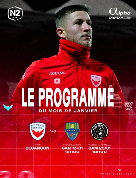 N2 Le programme du mois Racing Besançon