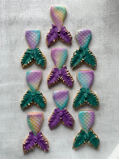 Mermaid Tail Decorated Cookies Pre Order One Dozen Double Batch