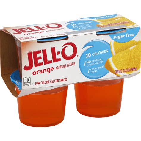 Jell O® Sugar Free Orange Low Calorie Gelatin Snacks 125 Oz Pack