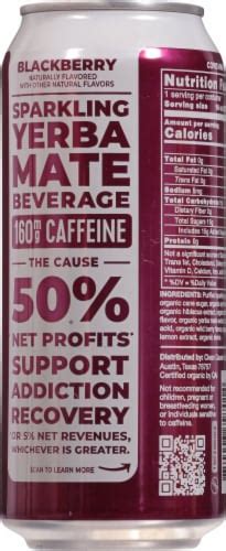 Clean Cause Blackberry Sparkling Yerba Mate Energy Drink Fl Oz