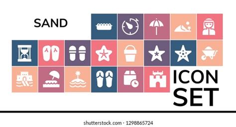 Sand Icon Set Filled Sand Stock Vector Royalty Free