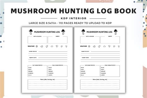 Mushroom Hunting Log Book Interior Kdp Interior