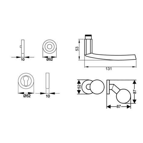 Wechselgarnitur ER FS 14 71 Island Edelstahl Matt DIN Links