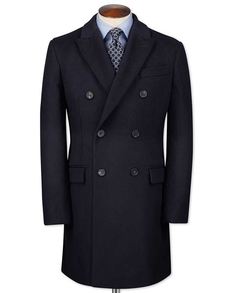 Navy Wool And Cashmere Double Breasted Overcoat Jackets Men Fashion Mens Shirt Dress Mens