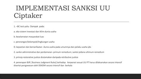 Konsep Sanksi Dalam Uu Ciptaker PPT