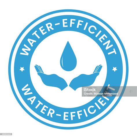 Water Efficient Sign Badge Banner Icon Vector Illustration Stock