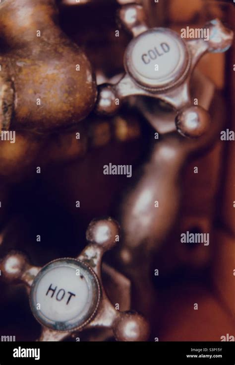Hot And Cold Water Taps Stock Photo Alamy