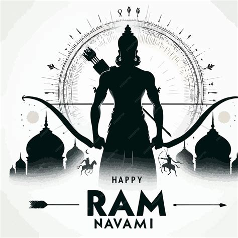 Premium Vector Lord Shri Ram Navami Festival Wishes Background Hindu God Rama