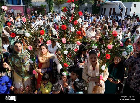 Pakistani Christians Attend A Palm Sunday Mass In St Anthony Church In