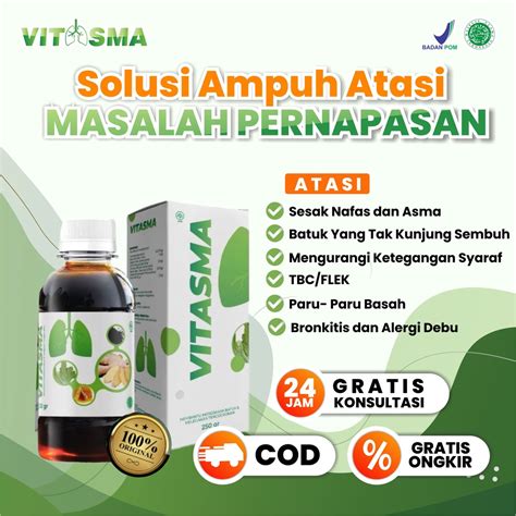 Jual Vitasma Madu Herbal Obat Asma Batuk Pilek Tbc Flek Paru