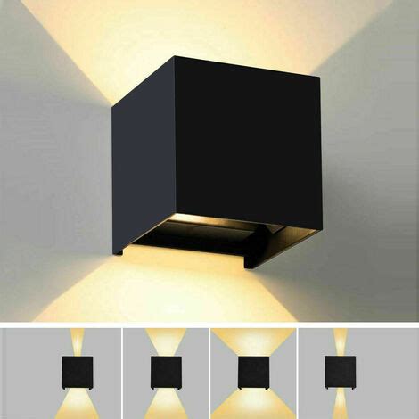 Applique Nero Cubo Led W Faretto Lampada Parete Muro Luce Caldo K