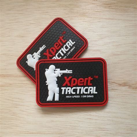 HITAM MERAH PUTIH Patch rubber logo tactical xpert Red White Black Base ...