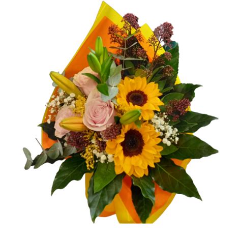 Bouquet Di Fiori Misti Con Girasoli Fiorista Borsari Online Su