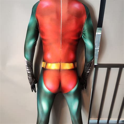 Batman Forever Robin Costume Cosplay Suit Bodysuit With Cloak for Adult ...