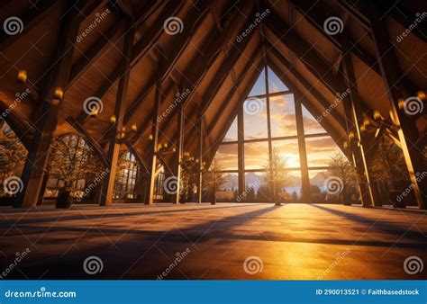 Building for Jesus. Interior of a New, Wooden Church Stock Illustration ...