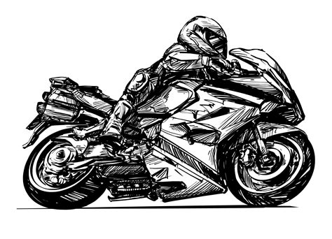 Dibujo Del Motociclista Dibujado A Mano Aislado Vector En Vecteezy