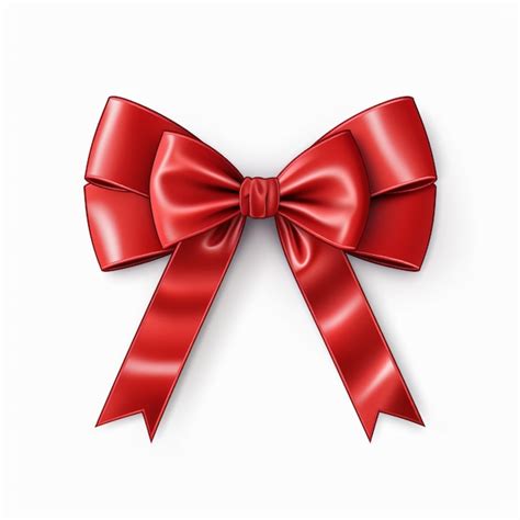 Premium Ai Image Red Satin Ribbon And Bow Isolated On White Background