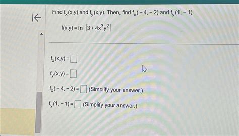 Solved Find Fx X Y ﻿and Fy X Y ﻿then Find Fx 4 2 ﻿and