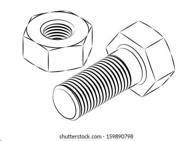 Bolt Nut Illustration Isolated On White