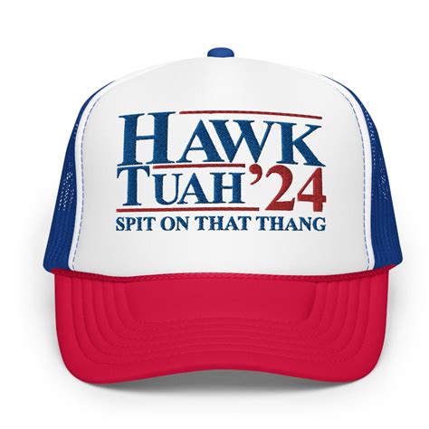 Hawk Tuah Red And Blue Hat Kenley Lee And Co