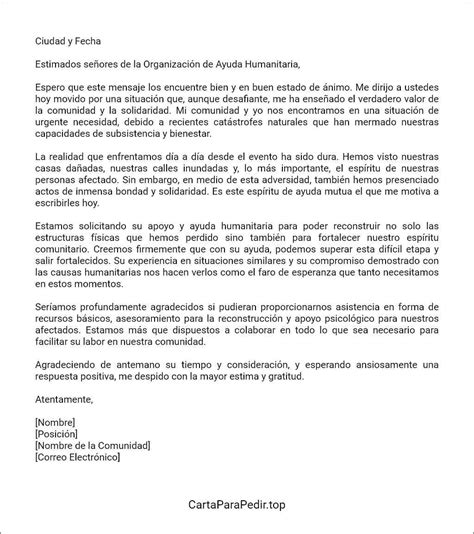 Cómo Hacer Una Carta Para Solicitar Ayuda Humanitaria