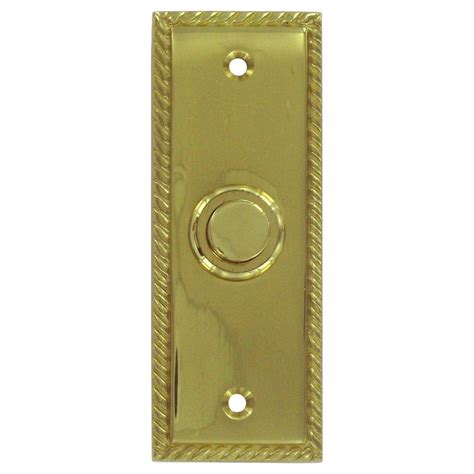 Solid Brass Door Bells Solid Brass Rectangular Rope Bell Button In Polished Brass Deltana