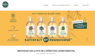 Un produit de la gamme Gifrer Essentiel satisfait et remboursé du 1er