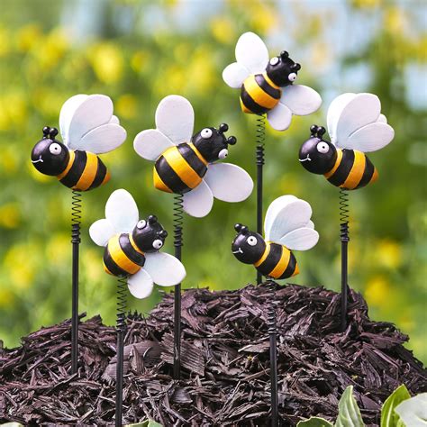 Bobbing Springs Bumble Bees Garden Stakes Honeybee Garden Accents