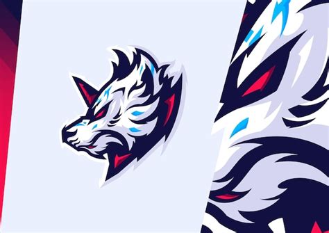 Premium Vector | Vector horned white fox mascot logo