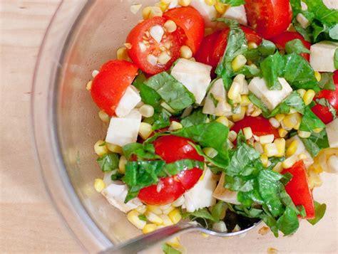 Tomato Basil Mozzarella And Corn Salad Salad Recipes Lunch Soup