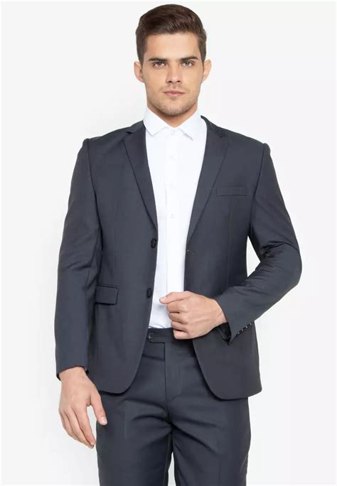 Buy Well Suited Slim Fit Grey Suit Jacket 2024 Online Zalora Philippines