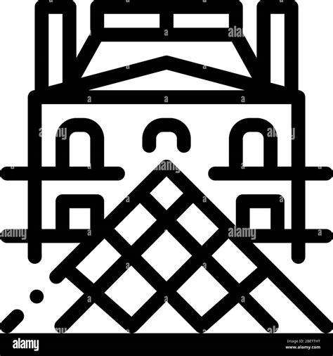 französische louvre Symbol Vektor Umriss Illustration Stock