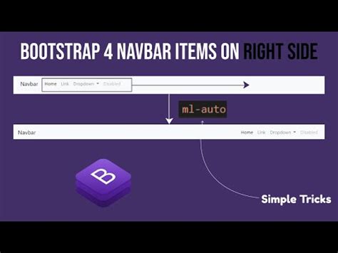 How to align navbar item to the right in bootstrap 4 Видео