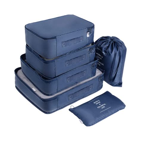 Set Organizador De Valija Con Sobres Azul Mis Petates