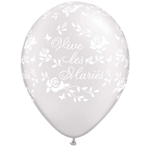 Ballons Vive Les Mari S Roses Pearl White Qualatex Abc Pms