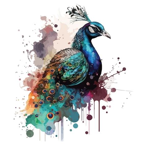 Premium Vector Watercolor Colorful Peacock Vector Design