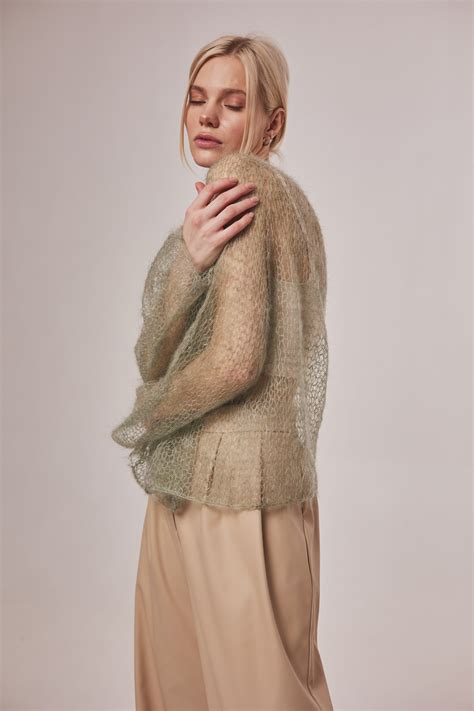 Свитер паутинка NUDE Шалфей TOUCH BY ME