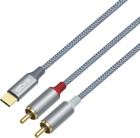 Amazon DCHAV USB C to 2RCA 変換 オーディオケーブル 1 2m Y型 分岐 赤 白 DACチップ搭載 USB