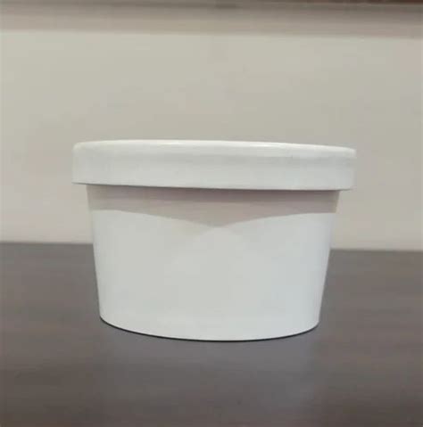 White Plain 350ml Paper Food Container Size 90x80x72 Mm At Rs 485piece In Sonipat